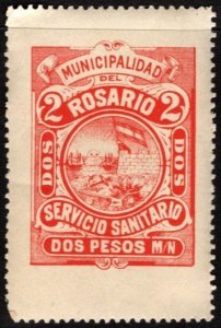 1905 Argentina Santa Fe Rosario Municipal Revenue 2 Pesos Prostitute Tax MNH