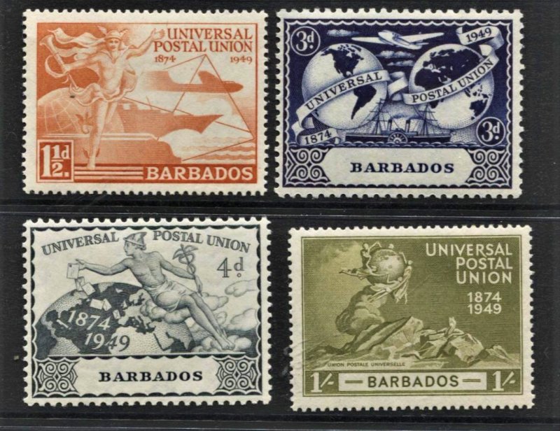 STAMP STATION PERTH  Barbados #212-215 UPU Set - MLH- CV$6.00