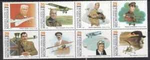 MICRONESIA  ^^^^^^1993   KEY  MNH   BLOCK  ( Famous  AVIATORS) @xxlar1914micro14