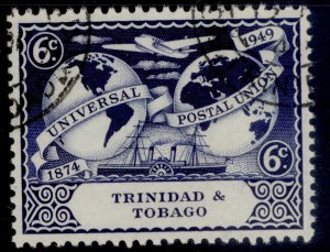 TRINIDAD & TOBAGO GVI SG262, 6c deep blue, FINE USED.