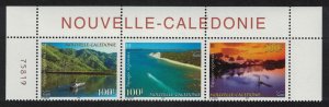 New Caledonia Canoe Speedboat Raft Regional Landscapes 3v Top strip Number