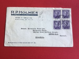 Chile 1957  Air Mail to London Vintage Stamp Cover R45497