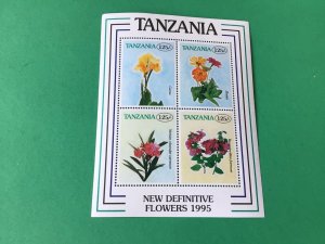 Tanzania New Definitive Flowers 1995 mint never hinged stamps sheet  55405