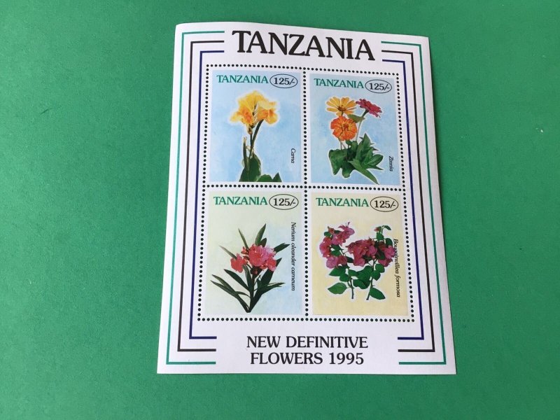 Tanzania New Definitive Flowers 1995 mint never hinged stamps sheet  55404