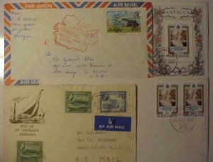 ANTIGUA 1957 PICTORIAL AD 1980 CARNIVAL 2 DIFF FDC 1980 INCLUDES SHEETLET