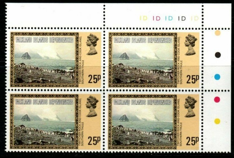 FALKLAND IS.DEP. SG85A 1980 25p DEFINITIVE MNH BLOCK OF 4