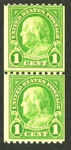 U.S. #604 MINT LINE PAIR OG NH