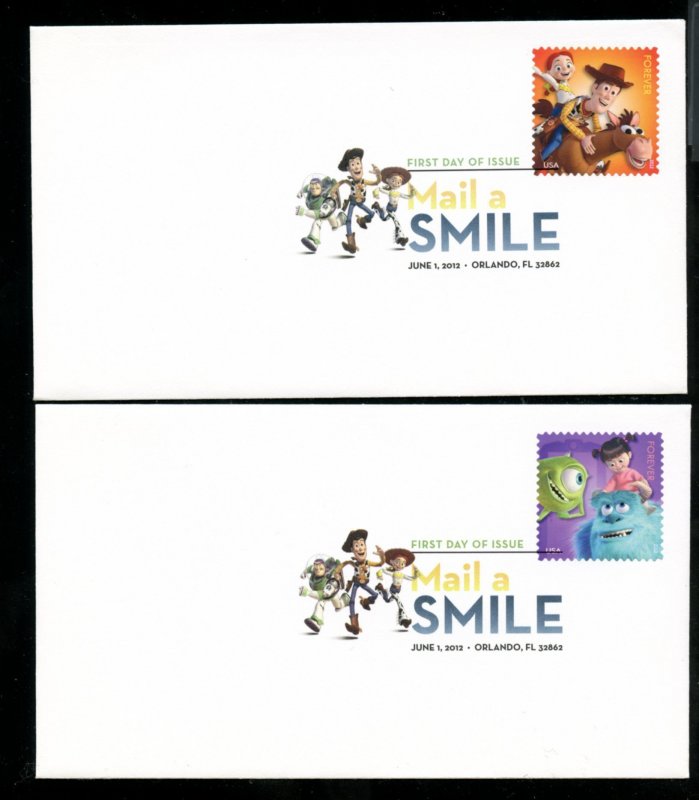 US 4677-4681 Characters Disney-Pixar films UA set of 5 DCP No Cachet FDC