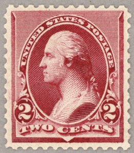 US Scott#219D Mint NH VF-XF 1890 2c Washington, lake shade, centered, no faults