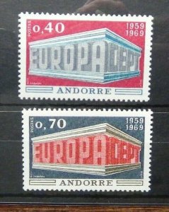 Andorra French 1969 Europa set MNH