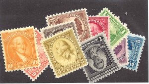 704-715 Mint,OG,NH... SCV $33.25