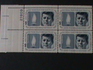 ​UNITED STATES- SC#1246-JOHN F KENNEDY-MNH-IMPRINT PLATE BLOCK-60 YEARS OLD