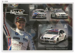 Guernsey 2008 Touring Car Championship Mini Sheet SGMS1198 Unmounted Mint