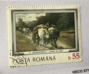 Romania 1977 Scott 2705 CTO - 55b,  Painting by Nicolas Grigorescu