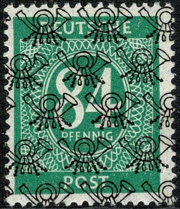 GERMANY ALLIED 1948 84pf. GREEN MINT (NH) Optd. T. A3 SGA103 Wmk.230 P.14 SUPERB