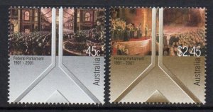 AUSTRALIA SG2105/6 2001 CENTENARY OF FEDERAL PARLIMENT MNH