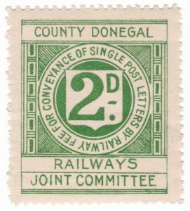 (I.B) County Donegal Railways Joint Committee : Letter Stamp 2d 