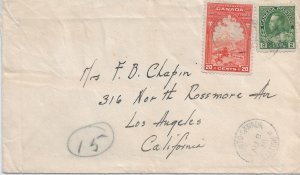 1928 Toronto, Canada to Los Angeles, Calif Special Delivery 2c Admiral (56892)