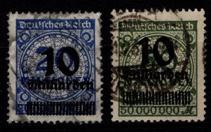 Germany 1923 Surch in Milliarden (Perf), 10Md on 20M & 50M [Used]