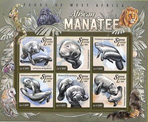 A8473 - SIERRA LEONE - Stamp Sheet - 2015 AFRICAN MANATEE