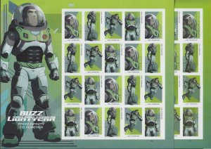 WYSTAMPS: Buzz Lightyear POSTAL COUNTERFEIT ERROR Missing inscription! Full pane