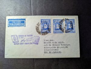1942 Brazil Airmail Cover Manha Pernambuco to Rio De Janeiro via Condor Airlines