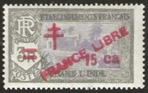 French India, Sc. 204,  mint, hinged. 1943. (F607)
