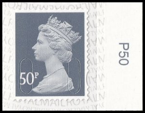 GB Machin Definitive Slate Grey 50p M19L price tab single P50 MNH 2019