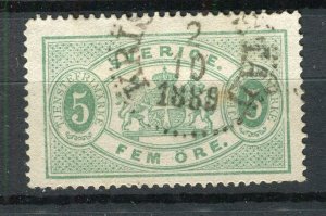 SWEDEN; 1874 early classic Official Perf 13 issue fine used 5ore. value