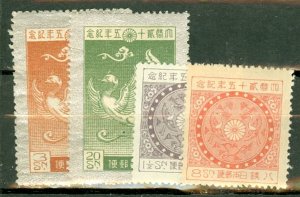 KS: Japan 190 unused no gum, 191-3 mint CV $107.25