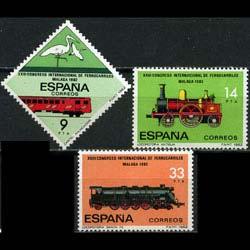 SPAIN 1982 - Scott# 2298-300 Railways Cong. Set of 3 NH