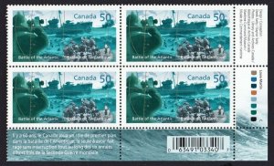 WWII WAR = MILITARY SHIP = Canada 2005 #2107 MNH LR BLOCK of 4 w/Bar Code