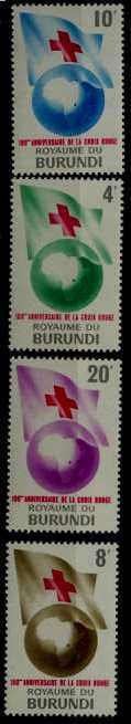 Burundi 53-56 MNH Red cross SCV2.75