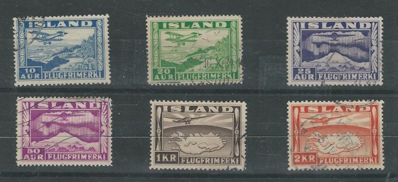 Iceland, Postage Stamp, #C15, C16a, C17a, C18-C20 Used, 1934, JFZ
