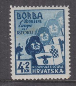 CROATIA, 1941 Eastern Volunteer Front 4k.+2k. Blue, lhm.