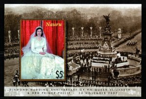 NAURU SGMS663 2007 DIAMOND WEDDING ANNIV OF QUEEN ELIZABETH II MNH