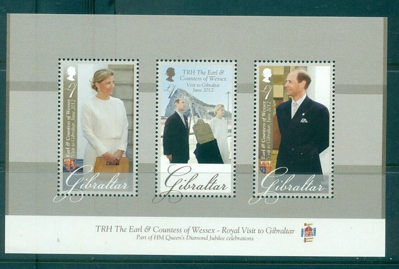 Gibralter - Sc# 1352. 2012 Royal Visit. MNH Souv. Sheet. $9.75.
