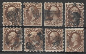 Doyle's_Stamps: Used 1873 Dept of Treasury Officials Lot