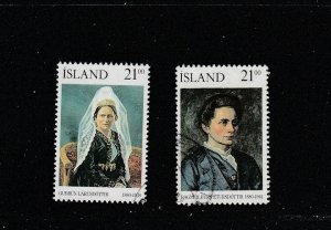 Iceland  Scott#  696-697  Used  (1990 Famous Women)