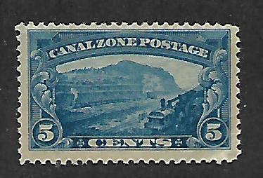 CANAL ZONE 107 MINT HINGED CAILLARD CUT, TRAIN ISSUE