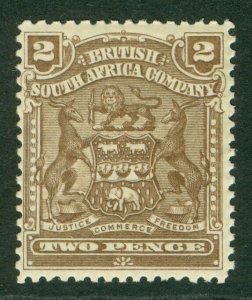 SG 79 Rhodesia 1898-1904. 2d brown. Fine unmounted mint CAT £16