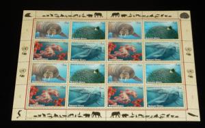 U.N.GENEVA #483a, 2008, ENDANGERED SPECIES PANE OF 16, MNH,  NICE!! LQQK!!!