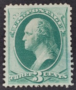 United States, Scott #147 used, VF faint blue cancel,pressed out vertical crease