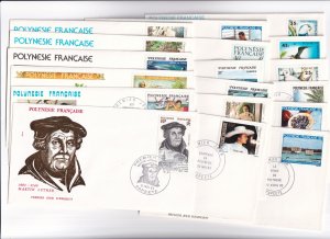 18 French Polynesia FDC from the 1980's (E16017)