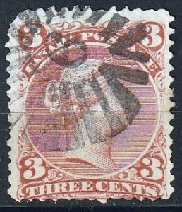 Canada LQ #25 with Kingston #9 Fancy Cancel, L109.  Used   (2308)