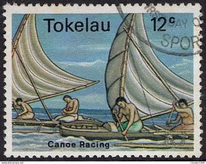 TOKELAU 1978 QEII 12c Multicoloured, Caneo Racing SG66 FU