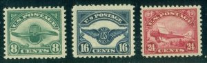 US #C4-6 Complete Airmail set, og, LH, VF, Scott $155.00