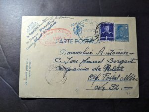 1942 Romania Army Fieldpost Postcard Cover to Politz