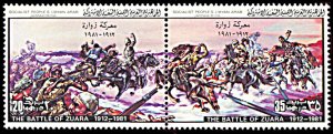 Libya 925, MNH, The 1912 Battle of Zuara se-tenant pair