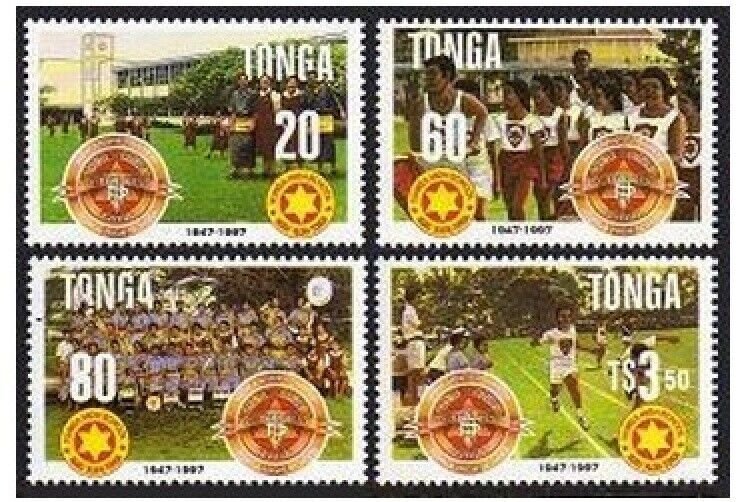 Tonga 964-967, MNH. Mi 1478-1481. Tonga High School-50,1997. Sport, Brass band.